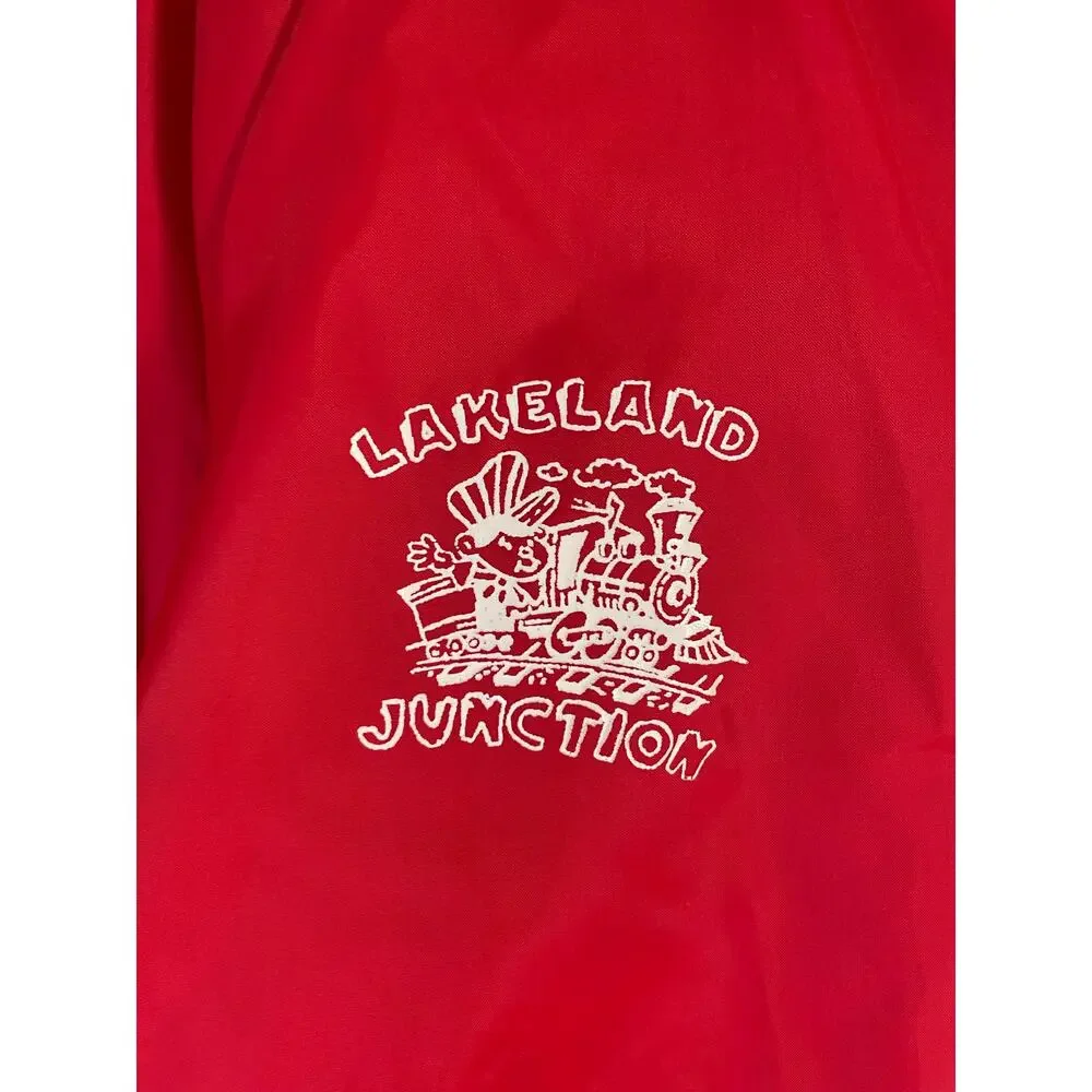 Vintage Cardinal Activewear Lakeland Junction Red‎ Windbreaker Jacket USA Size L